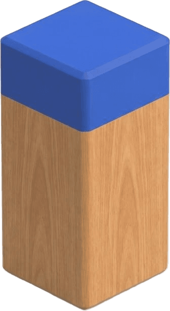 Blue kubb, still standing