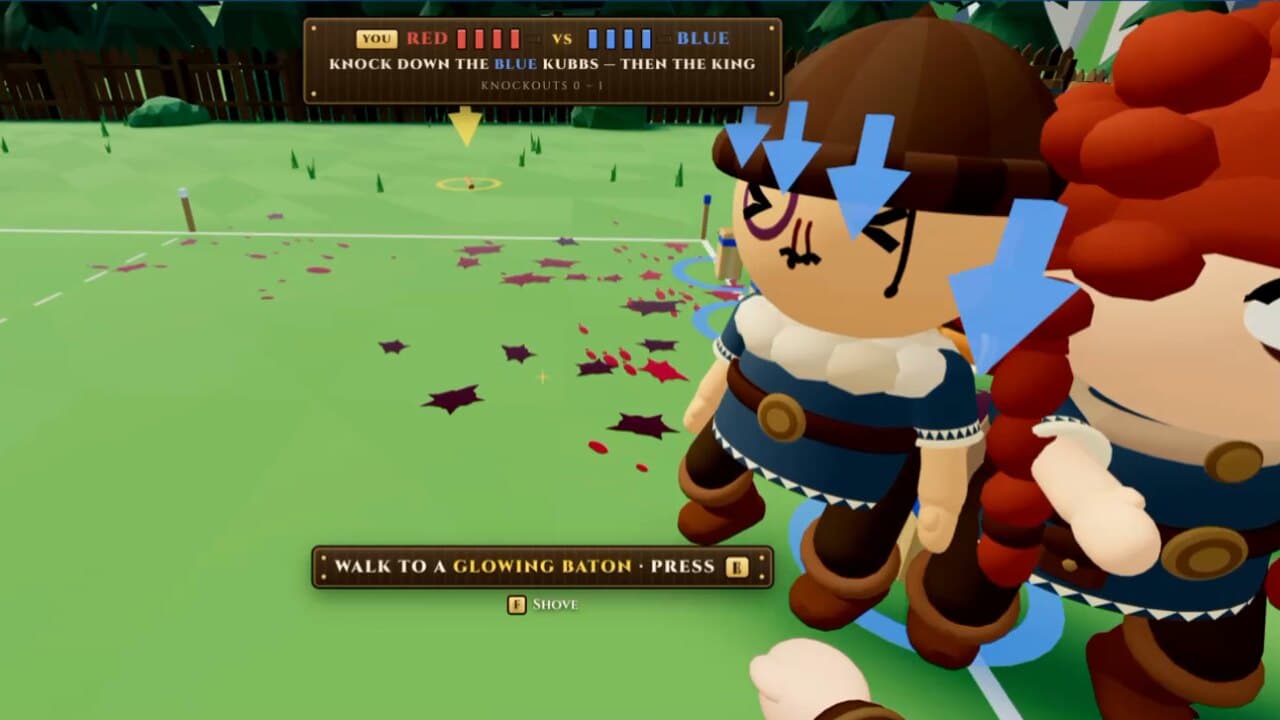 A Viking with crossed-out eyes after a punch